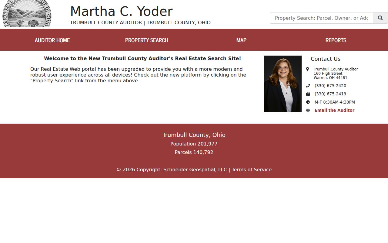 Warren neighbors Auditor property search portal