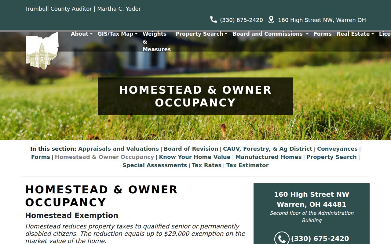 Warren neighbors Homestead and owner occupancy information