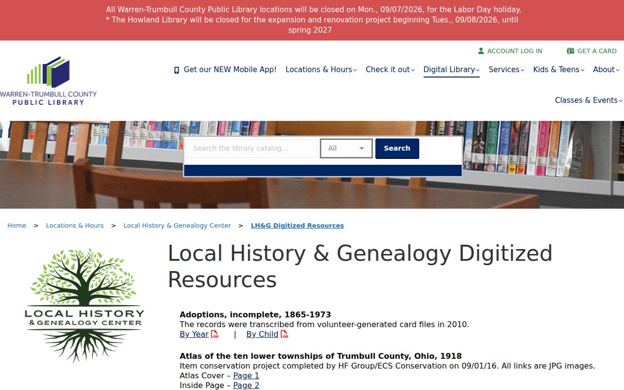 Warren previous residents WTCPL digitized local history resources