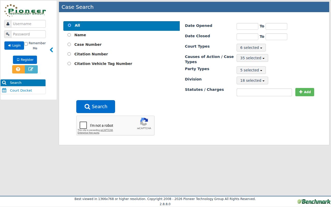 Warren resident lookup municipal court Benchmark search