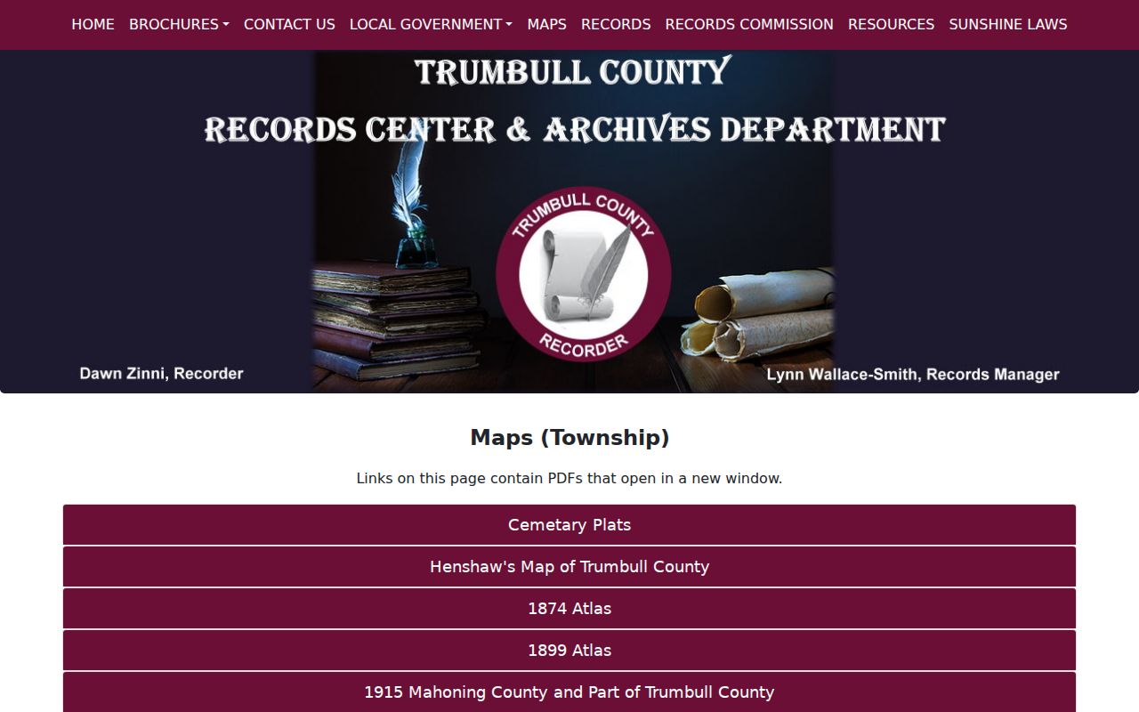 Warren street directory Trumbull County Archives historical maps